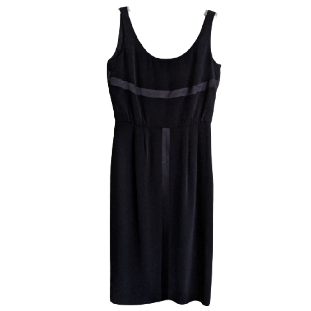 Oleg Cassini Classic Black Dress Black Tie Designer Sheath Cocktail Size 12